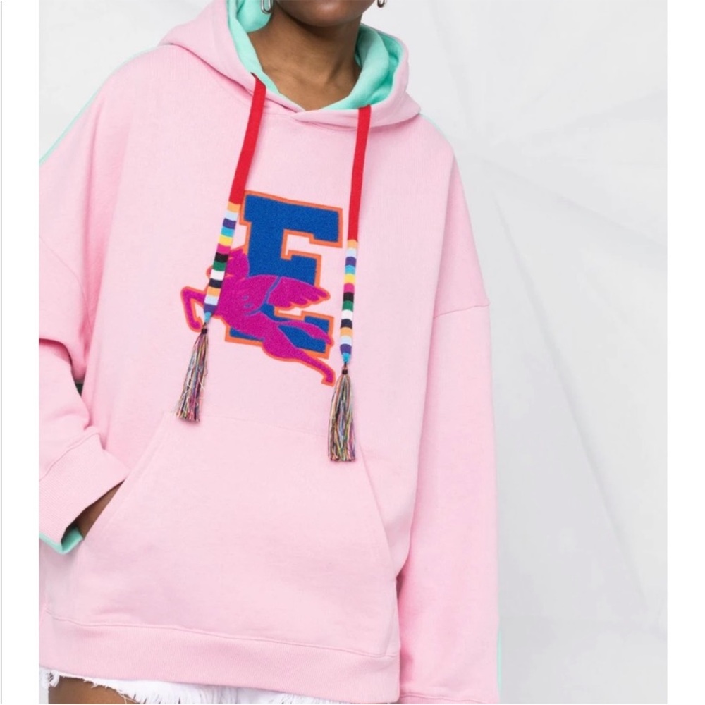Authentic ETRO colour-block embroidered logo hoodie - Picture 2 of 16